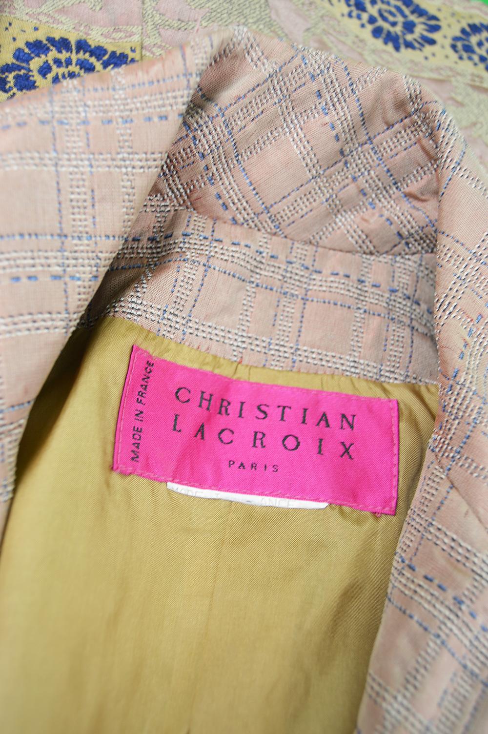 Christian Lacroix Vintage Jacquard Patterned Peplum Blazer Jacket , 1990s 5