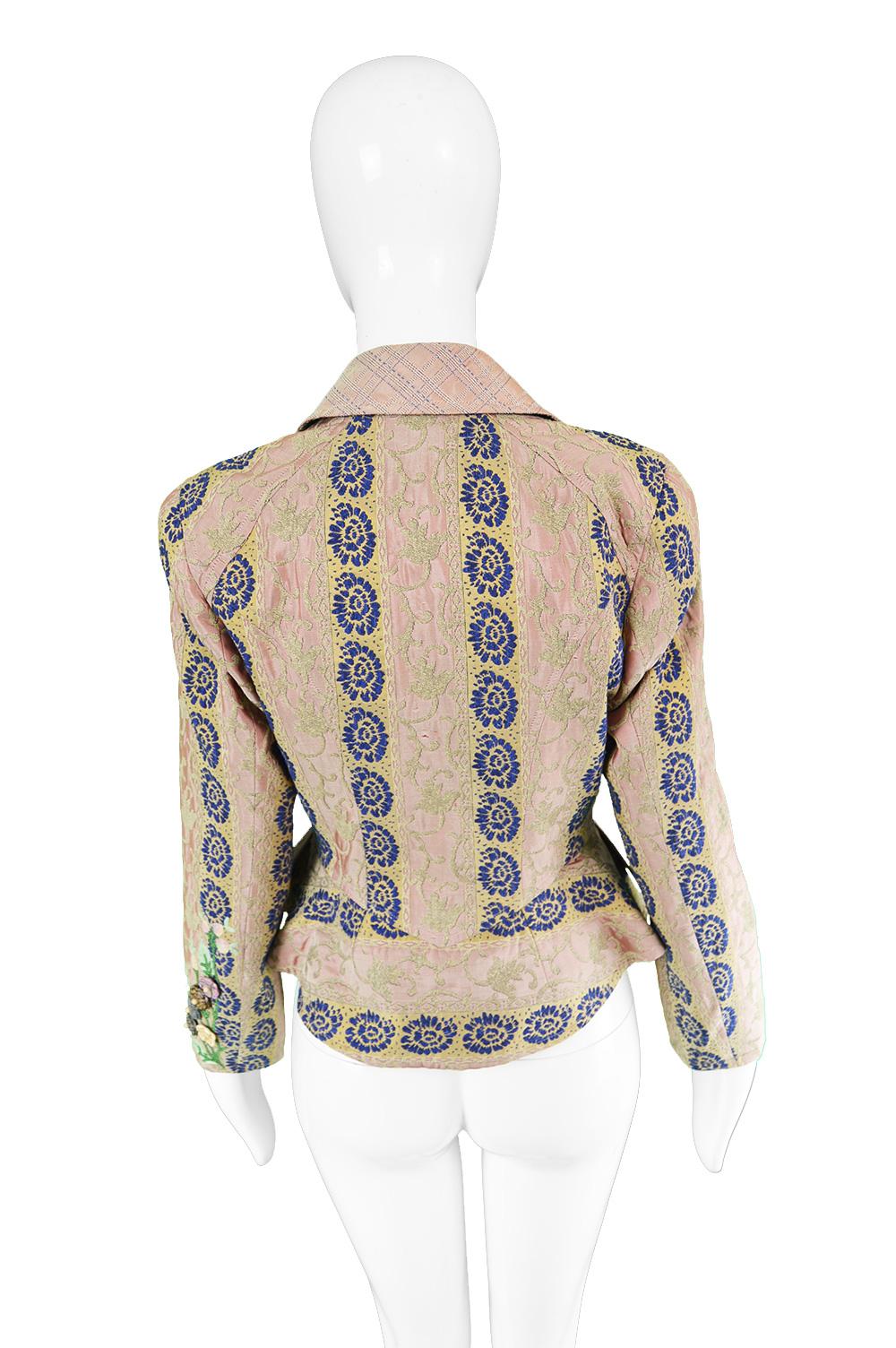 Christian Lacroix Vintage Jacquard Patterned Peplum Blazer Jacket , 1990s 3