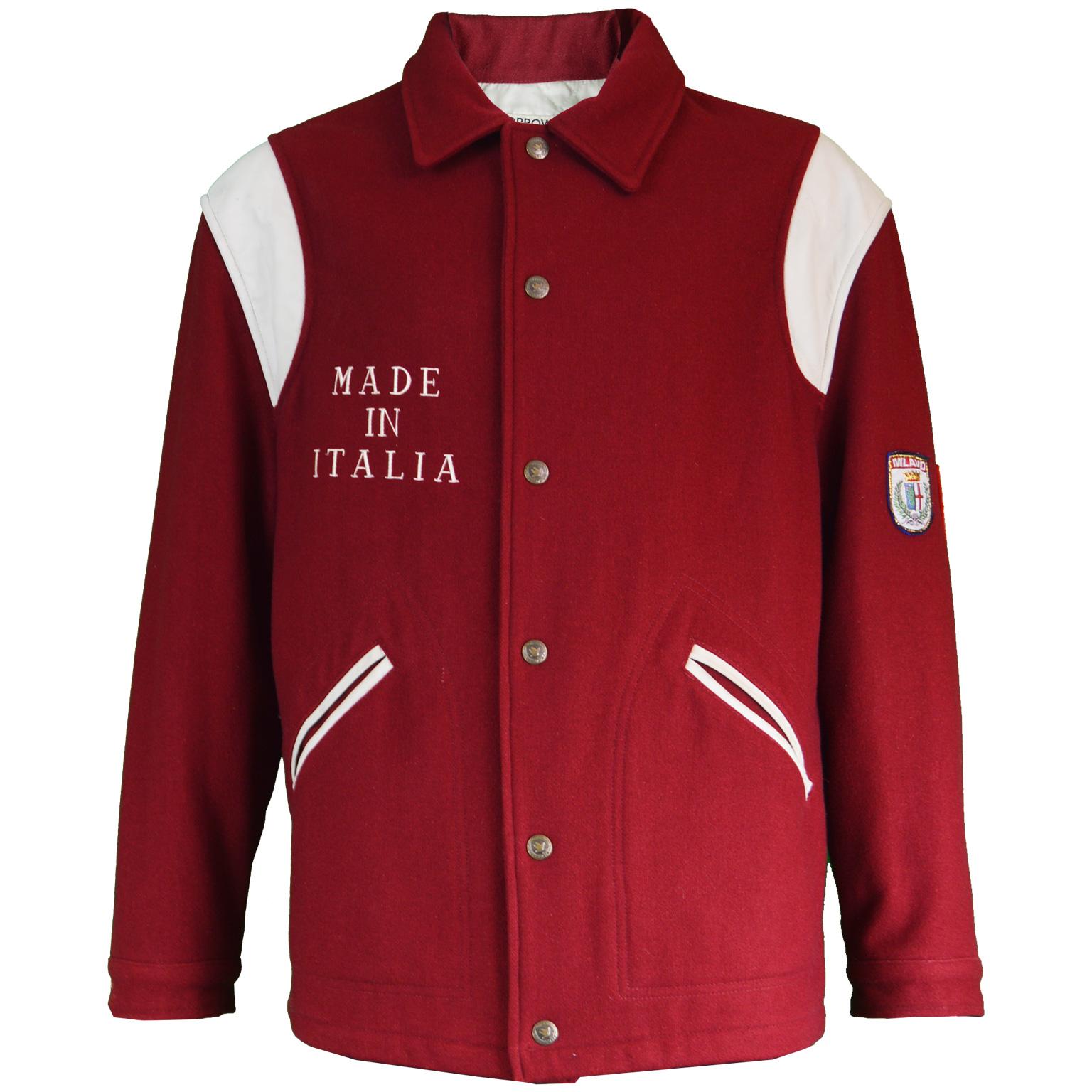 Moschino Vintage 'Made in Italia' Wool & Faux Leather Mens Letterman Jacket