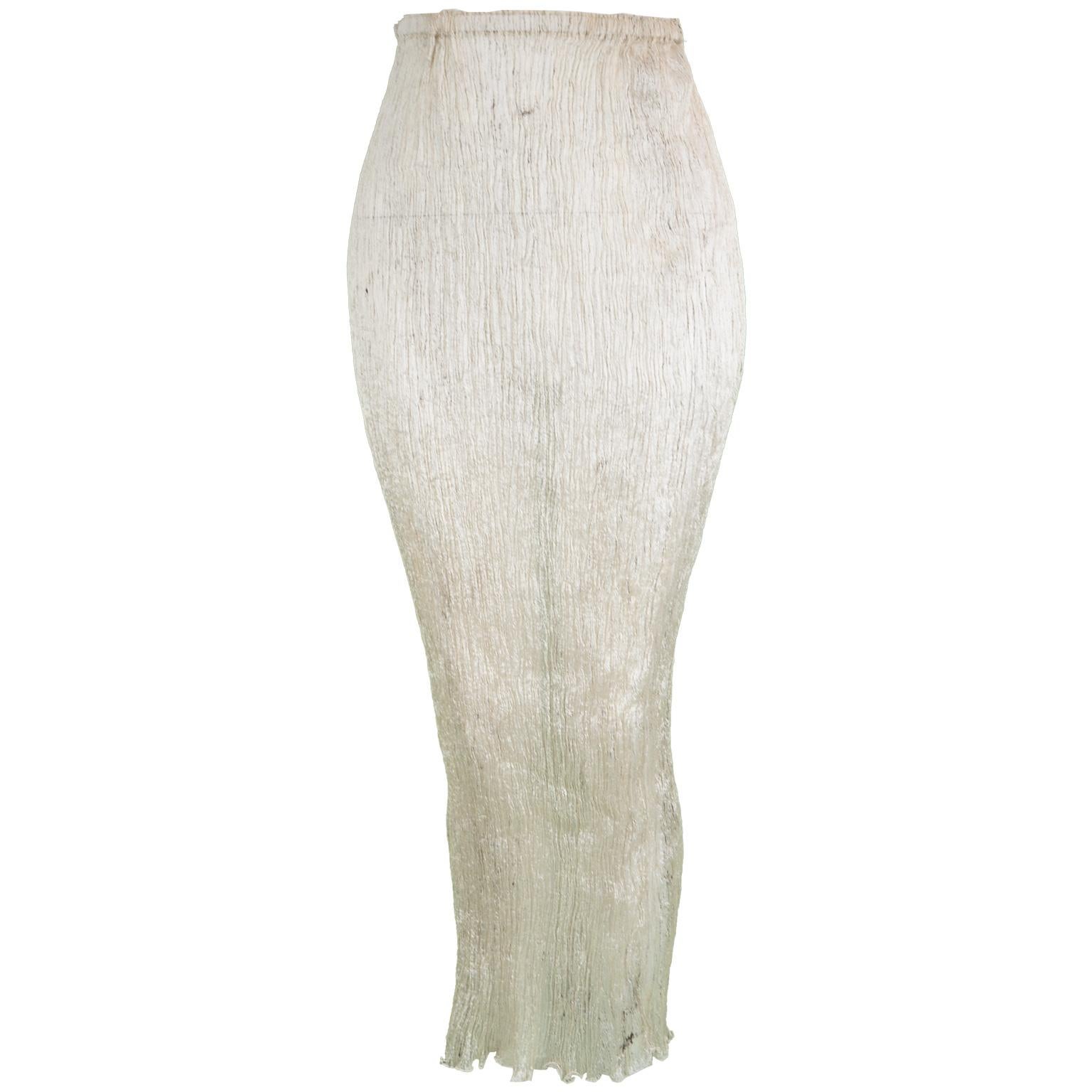 Zandra Rhodes Vintage Fortuny Pleated Organza Artisanal Maxi Skirt / Dress