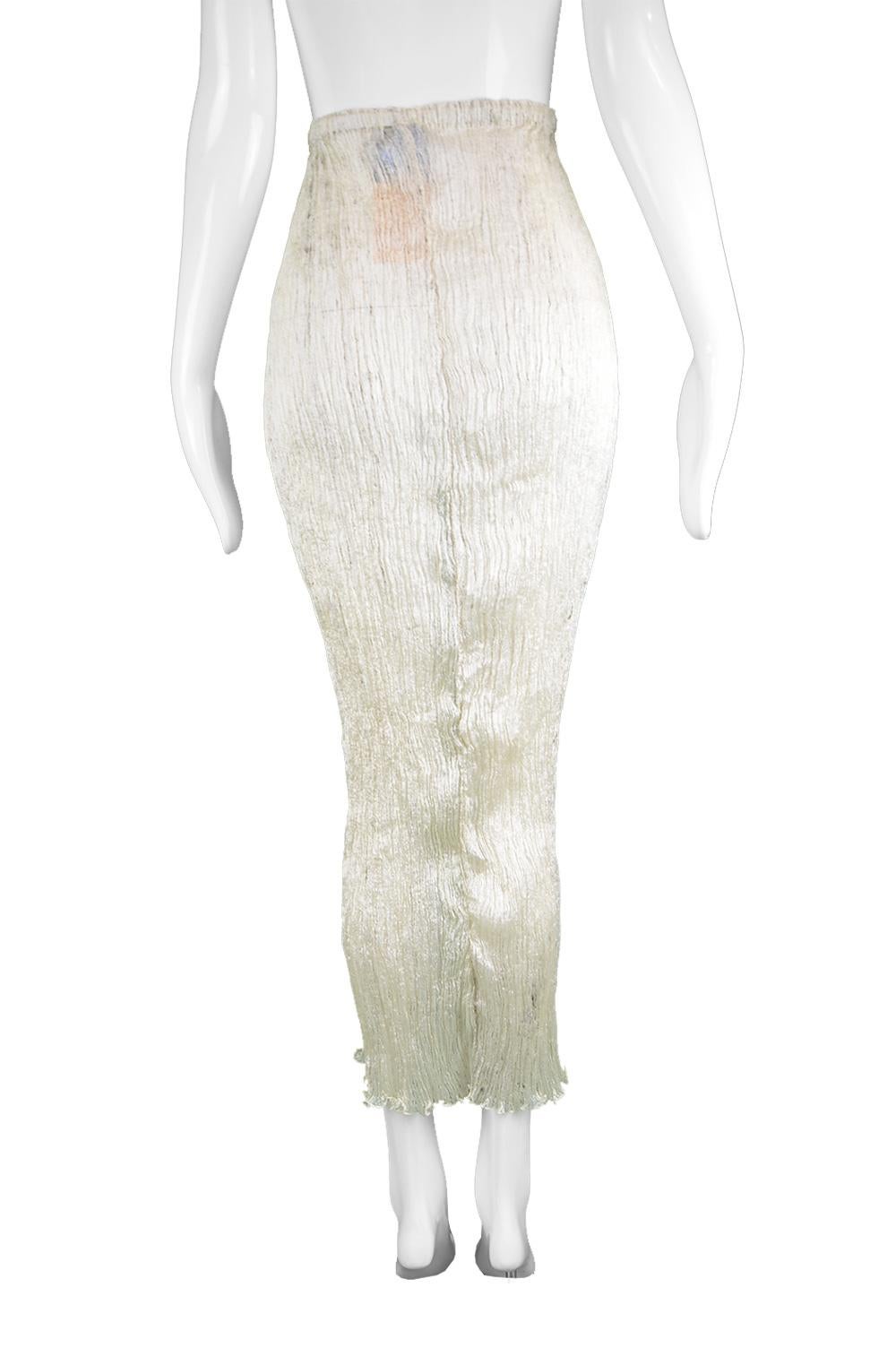 Zandra Rhodes Vintage Fortuny Pleated Organza Artisanal Maxi Skirt / Dress 2