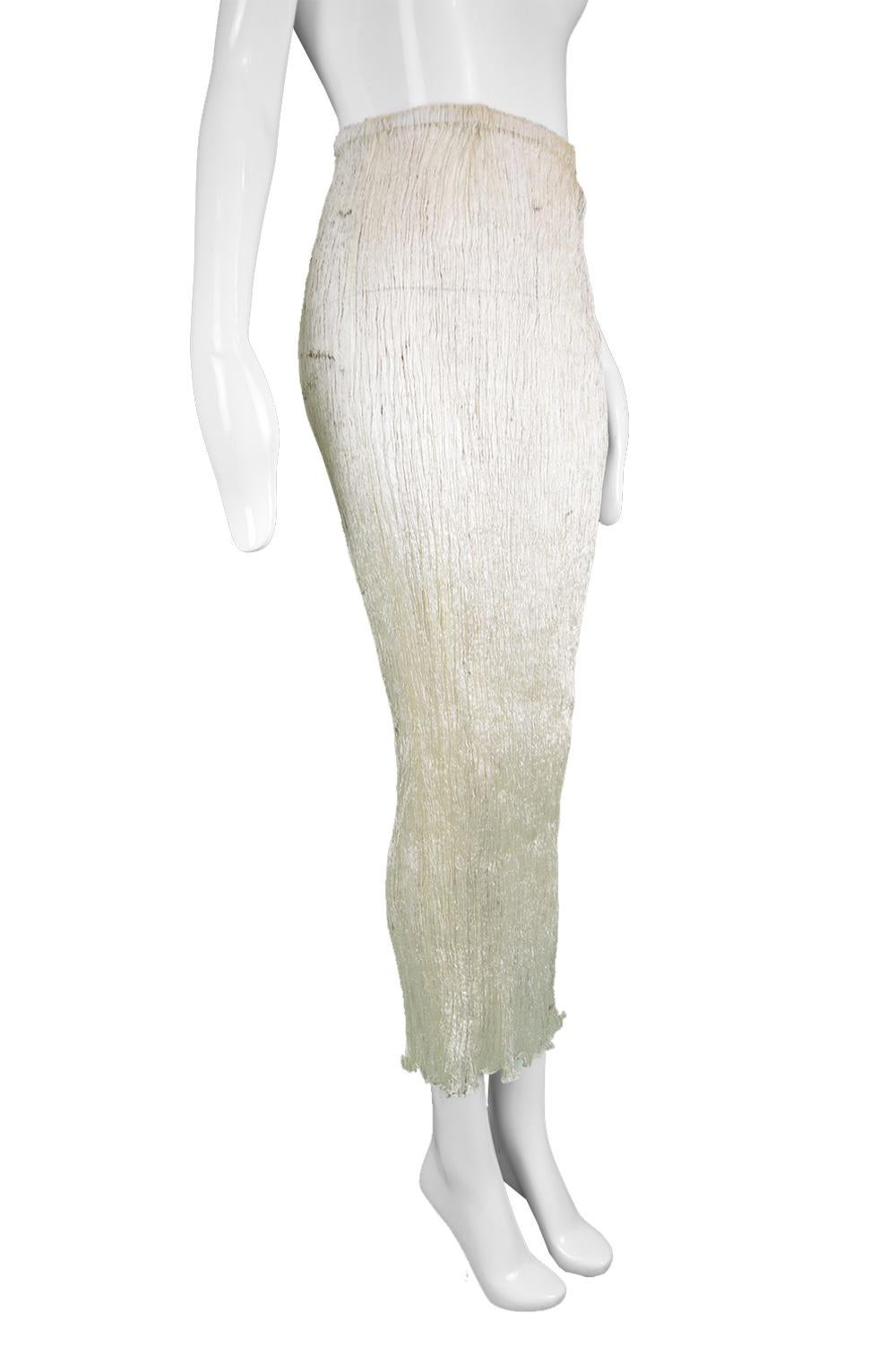 Women's or Men's Zandra Rhodes Vintage Fortuny Pleated Organza Artisanal Maxi Skirt / Dress
