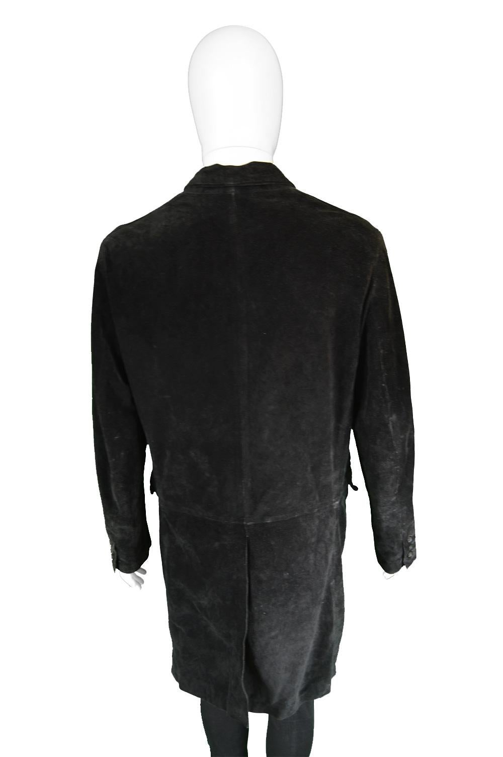 Joseph Homme Black Suede Mens Vintage Coat, 1990s For Sale 2