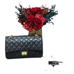 Chanel 2.55 Reissue Flap Bag Aged Calfskin Black Gold Hardware Double Flap Small