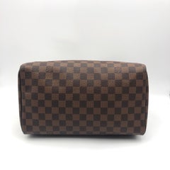 Louis Vuitton Speedy 30 Damier Ebene Handbag Brown Canvas France