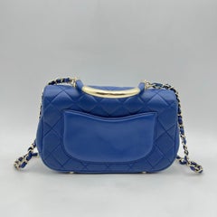 Chanel Never Ending Chain Flap Bag Blue Quilted Calfskin Leather GHW