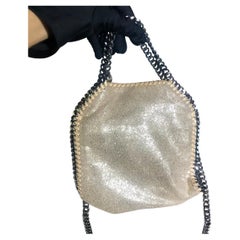 Stella McCartney Falabella Mini Metallic Glitter Shaggy Deer Tote Chain Bag