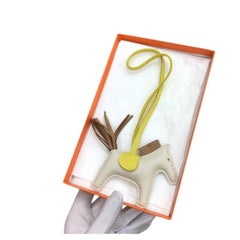 Hermes Rodeo PM Bag Charm Craie Lime Chai Milo Lambskin Horse Leather