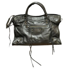 Balenciaga Classic City Giant 21 Brass Studs Black Lambskin Bag
