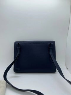Sac à bandoulière Hermès « Sac à Dépeches » 29, en cuir bleu nuit, avec finitions en palladium, 2021