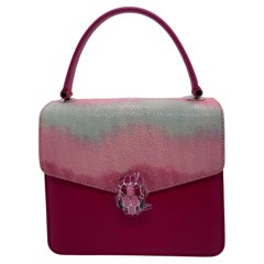 Bvlgari Serpenti Forever Pink Leather Top Handle Bag Small