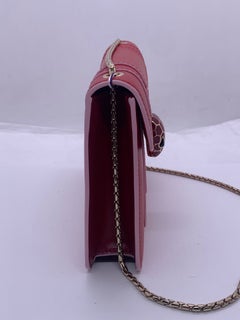 BVLGARI Serpenti Forever Shoulder Bag Leather Red Chain Gold Hardware
