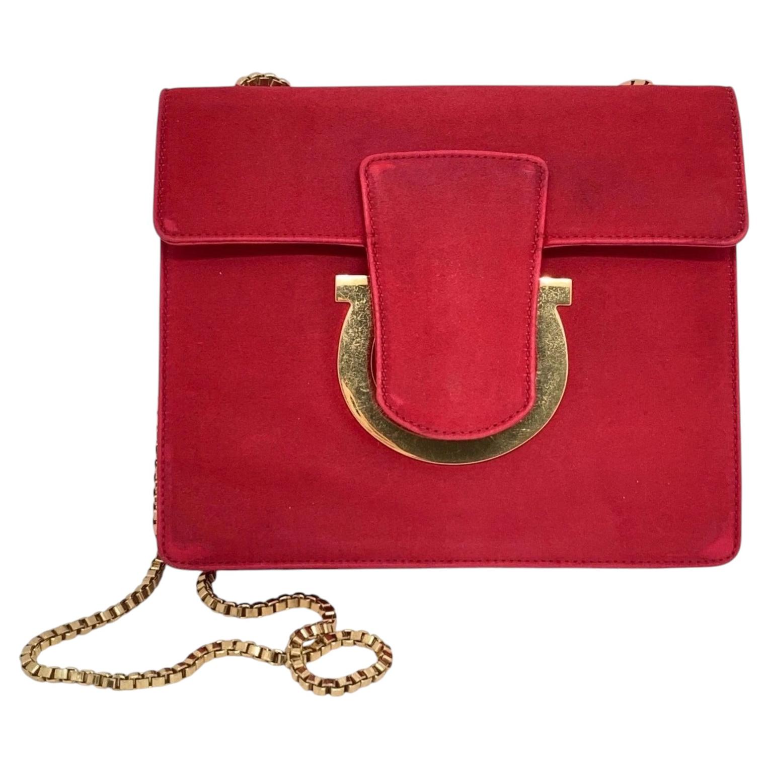 Sac à bandoulière Salvatore Ferragamo Thalia à chaîne pour femme, finitions dorées en vente