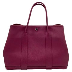 HERMES Garden Party 36 PM Rose Leather Silver HW P Stamp Handbag 2012