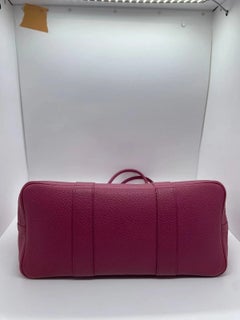 HERMES Garden Party 36 PM Rose Leather Silver HW P Stamp Handbag 2012