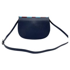 HERMES Saut 25 Bag Clemence Leather Bleu Nuit Navy Silver Hardware PHW 2019