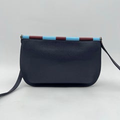 HERMES Saut 25 Bag Clemence Leather Bleu Nuit Navy Silver Hardware PHW 2019