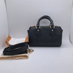 LOUIS VUITTON Nano Speedy Empreinte Leather Black Crossbody Shoulder Bag