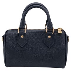 LOUIS VUITTON Nano Speedy Empreinte Leather Black Crossbody Shoulder Bag