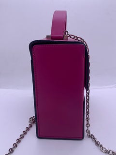 Hermes Rose Pourpre Chevre Mysore Cinhetic Boxy Top Handle Chain Bag