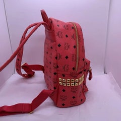MCM Stark Side Studs Backpack Visetos Monogram Candy Red South Korea
