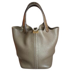 Hermes Picotin Lock 18 Touch Etoupe Clemence Alligator Gold Hardware Bag 2020