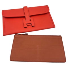 Hermes Jige Duo 22 Clutch Tomate Leather Red