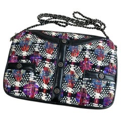 Chanel Tweed Jacket Motif Chain Shoulder Bag Multicolor Wool Lambskin