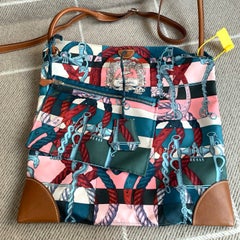 Hermes Silky City PM Della Cavalleria Silk Leather Tote Shoulder Bag 2015