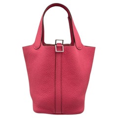Hermes Picotin Lock 18 PM Rose Leather Palladium Hardware Bag 2016