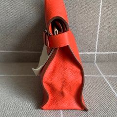 HERMES Etribelt Bag Orange Leather Palladium Hardware PHW 2012