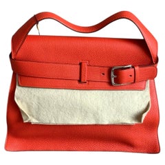 HERMES Etribelt Bag Orange Leather Palladium Hardware PHW 2012