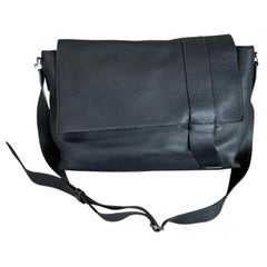 HERMES Black Leather Alfred 35 Messenger Bag Shoulder Crossbody PHW 2010