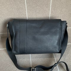 HERMES Black Leather Alfred 35 Messenger Bag Shoulder Crossbody PHW 2010