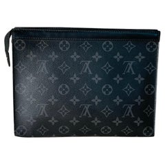 Louis Vuitton Monogram Eclipse Pochette Voyage MM Pouch Handbag Case Toilette