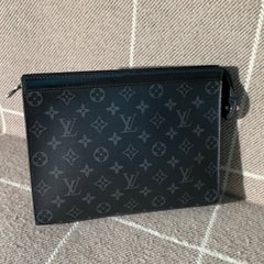 Louis Vuitton Monogram Eclipse Pochette Voyage MM Pouch Handbag Case Toilette