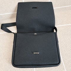 Hermes Steve Light Junior Messenger Bag Black Togo Leather Crossbody 2020