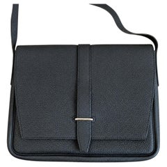 Hermes Steve Light Junior Messenger Bag Black Togo Leather Crossbody 2020