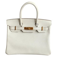 Hermes Birkin 30 Nata Epsom Leather Gold Hardware Handbag 2019