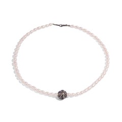 Collana in argento con perla pura