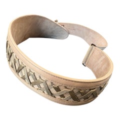 Christian Dior par John Galliano Suede Belt with Lacing and Silver Buckle