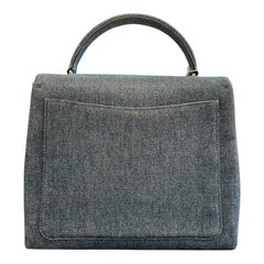 1997 Chanel CC Denim Kelly Top Handle Bag