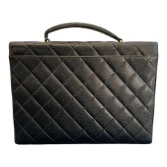 1996 Chanel CC Quilted Caviar Briefcase