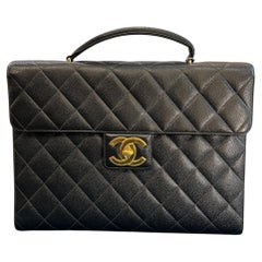 1996 Chanel CC Quilted Caviar Briefcase