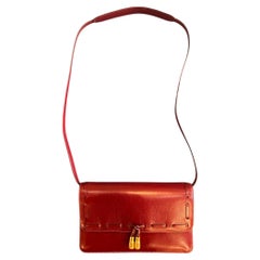Hermès Bordeaux Leather Mocassin Shoulder Bag