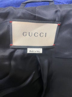 Gucci Blue Velvet Contrast Trim Blazer Jacket – Size 38