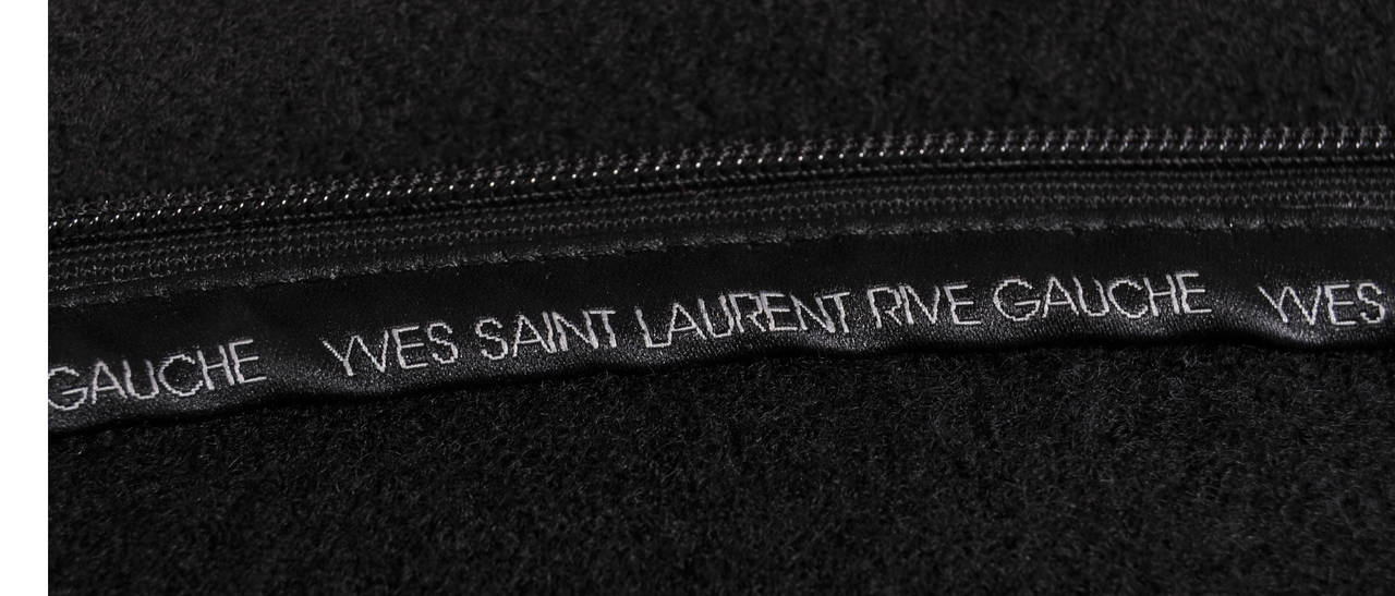 Yves Saint Laurent Ribbon Trimmed Black Wool Dress 1