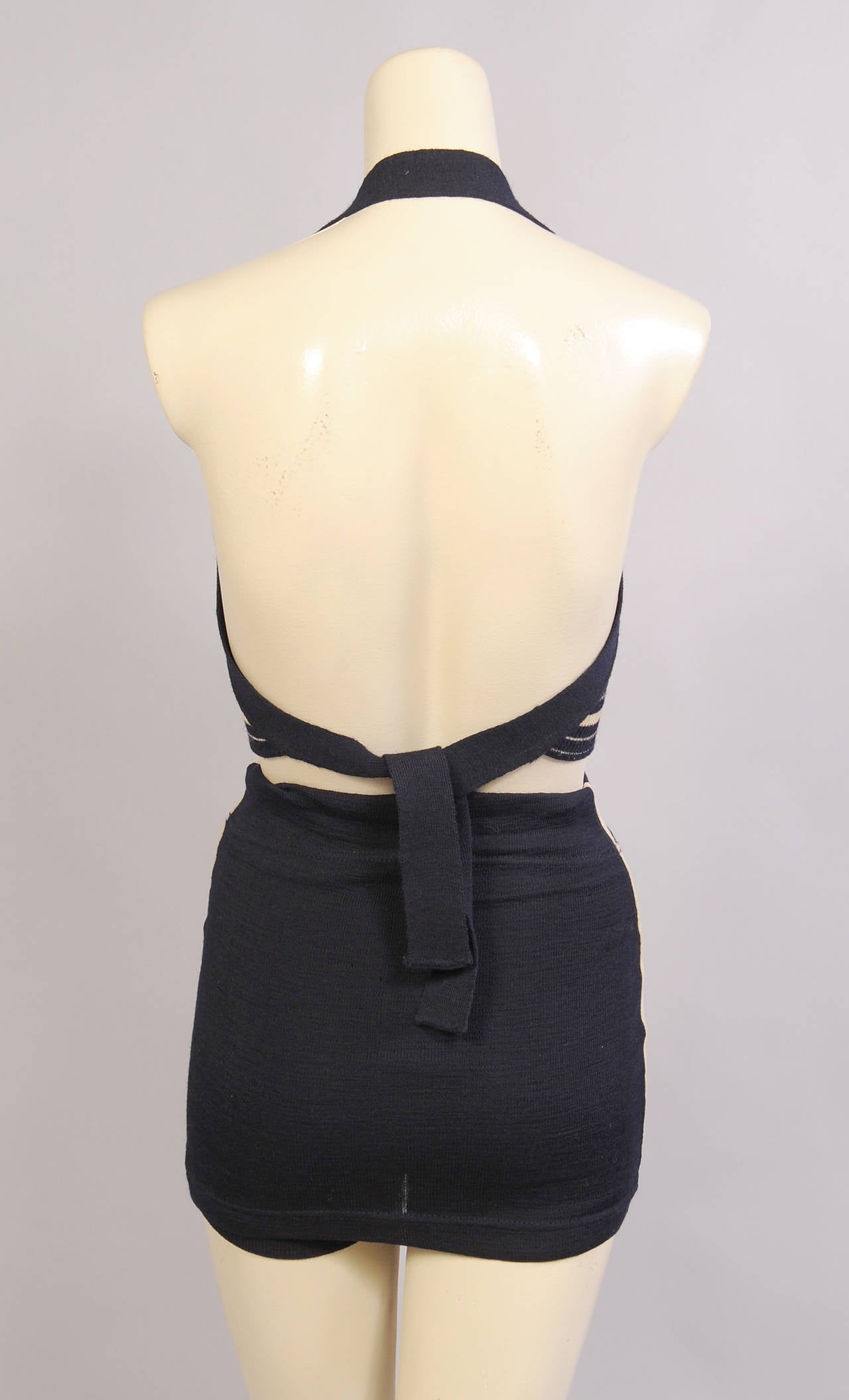 Dated 1927 Two Piece Wool Bathing Suit at 1stDibs