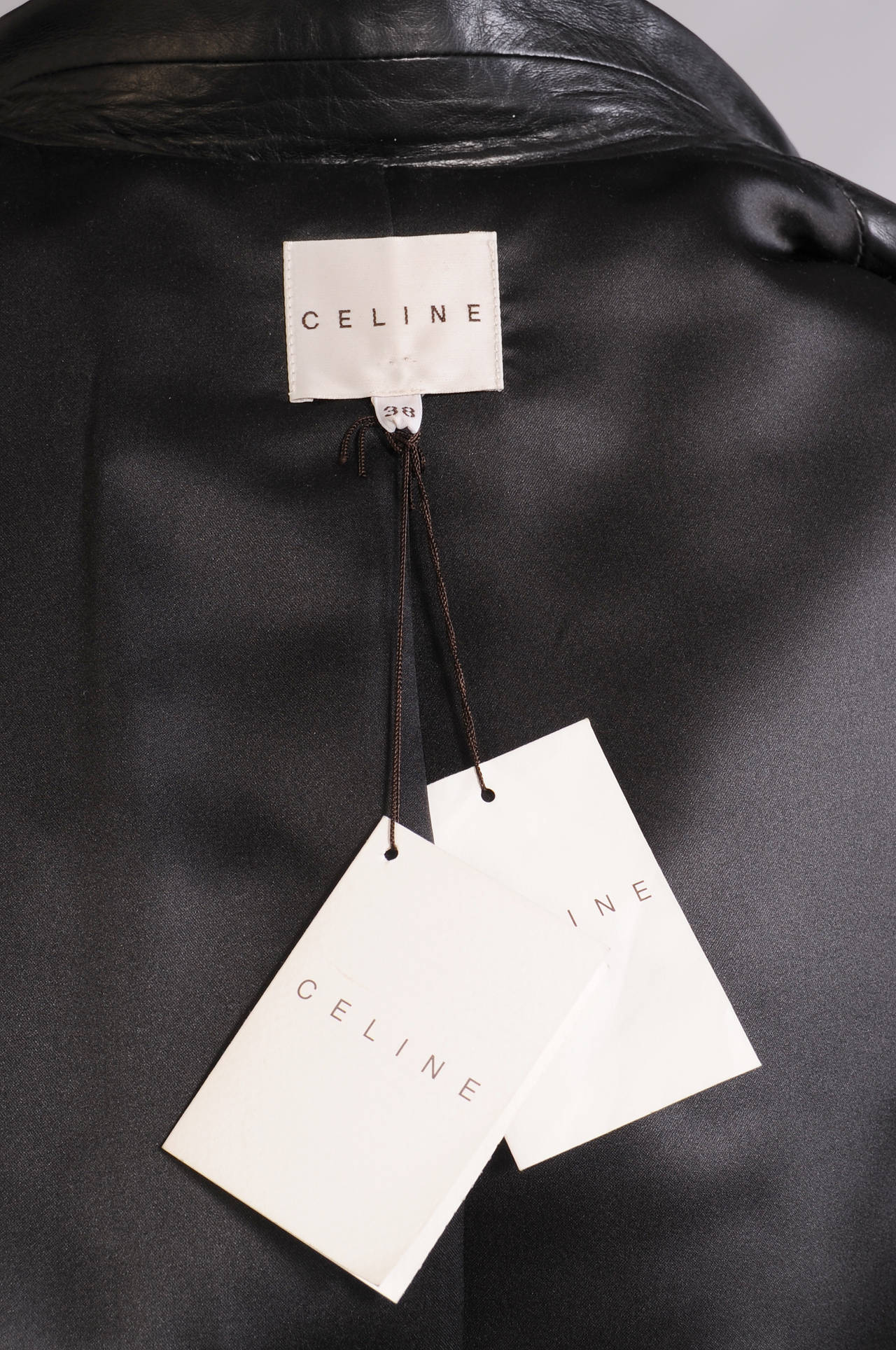  Trench en cuir noir de Celine, jamais porté Pour femmes 
