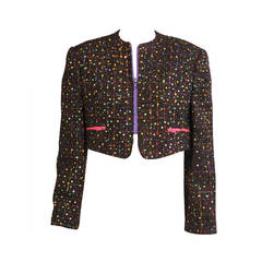 Geoffrey Beene Sequin Jacket with Colorful Zippers